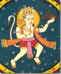 [Hanuman carrying mountain]