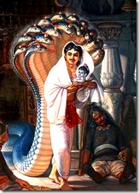 [Vasudeva with Krishna]