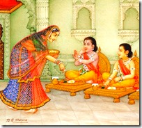 [Lakshmana and Rama eating]