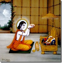 [Bharata worshiping Rama's sandals]