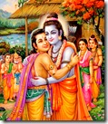 [Rama and Bharata embracing]